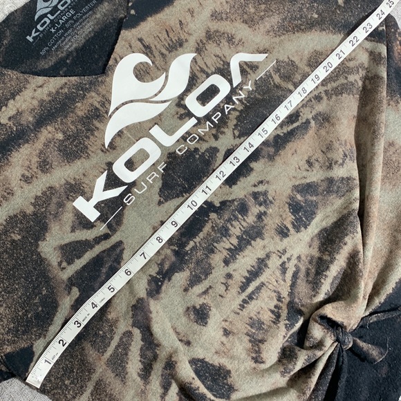 KOLOA SURF COMPANY TIE DYE BLACK SWEATSHIRT DESTRESSED SUMMER BEACH SLUCHY - Picture 4 of 5